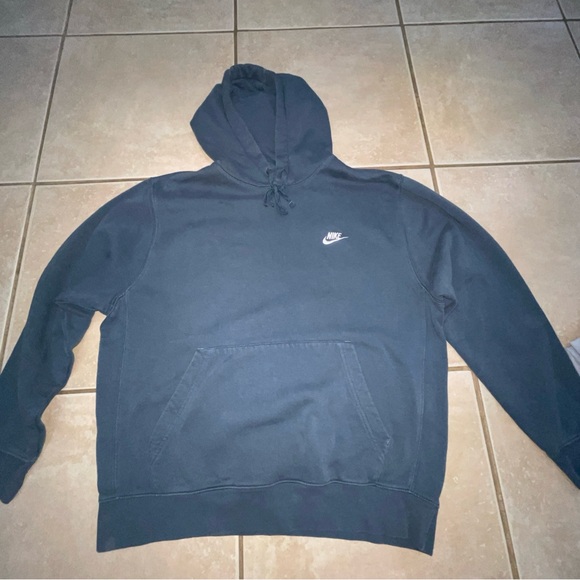 Nike Other - Nike Sweatshirt Hoodie Men's L Sportswear Club Fleece Aqua Blue Drawstring